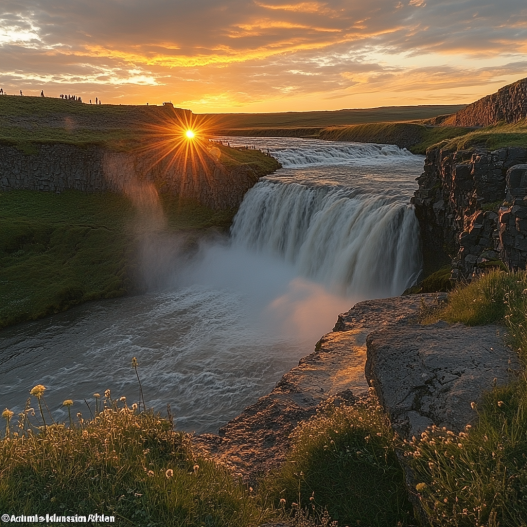 Cascada Gullfoss en islandia