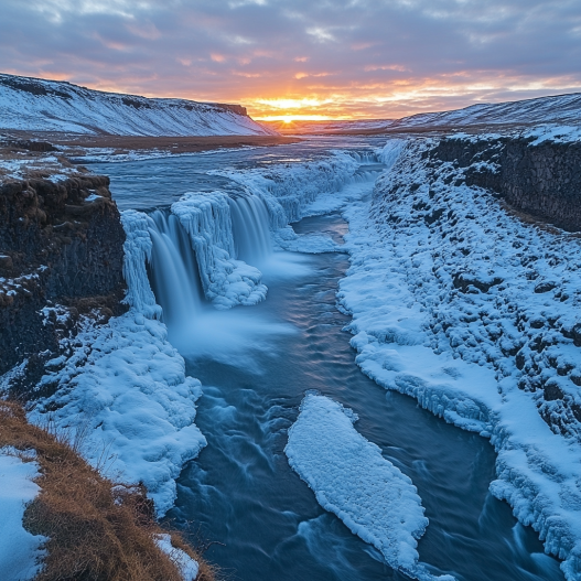 Cascada Gullfoss en islandia
